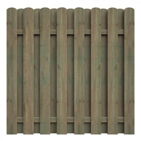 Bohlenzaun Boleo gerade Kiefer kdi gr&uuml;n 180x180cm