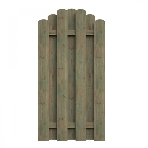 Bohlenzaun Boleo rund Kiefer kdi gr&uuml;n 90x180/160cm