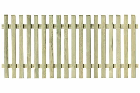 Vorgartenzaun Baltrum Kiefer kdi-gr&uuml;n 180x80cm K&ouml;pfe geschr&auml;gt