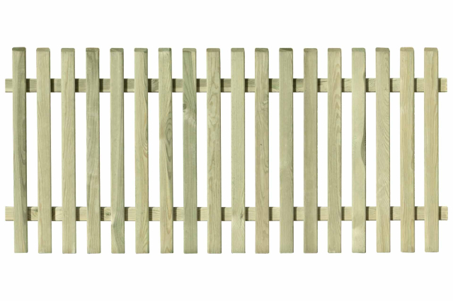 Vorgartenzaun Baltrum Kiefer kdi-grn 180x80cm Kpfe geschrgt