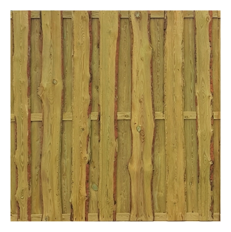 Bohlenzaun Starkis 180x180cm Kiefer kdi gr&uuml;n, aus unbes&auml;umten s&auml;gerauhen Bohlen