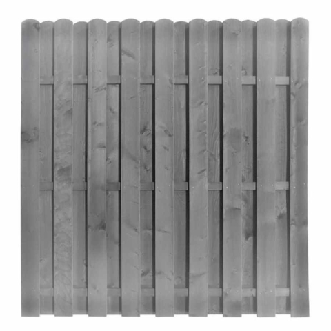 Bohlenzaun Fortimo Kiefer Farbton Steingrau vorlasiert 180x180cm