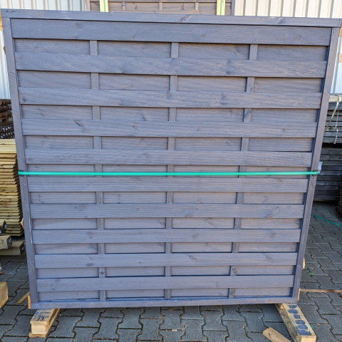 Dichtzaun Tralix Kiefer Steingrau vorlasiert 180x180cm gerade