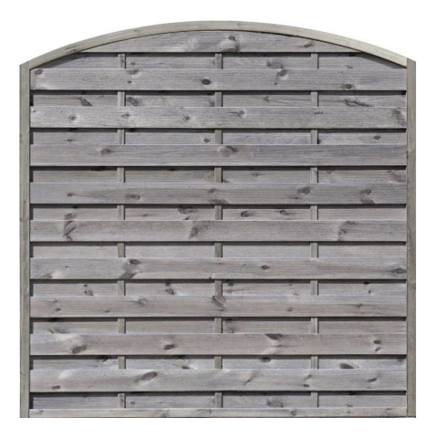 Dichtzaun Tralix Kiefer Steingrau vorlasiert 180x180-160cm Rundbogen