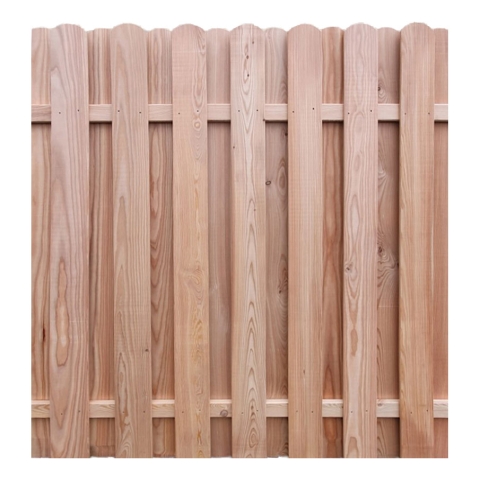 Bohlenzaun Barin Rundkopf gerade L&auml;rche natur 180x180 cm