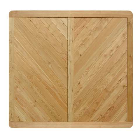 Massivzaun 180x180cm geschlossen Lrche natur
