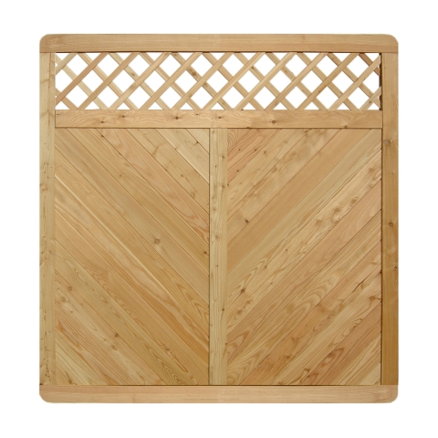 Massivzaun Privora 180x180cm mit Gitter L&auml;rche natur