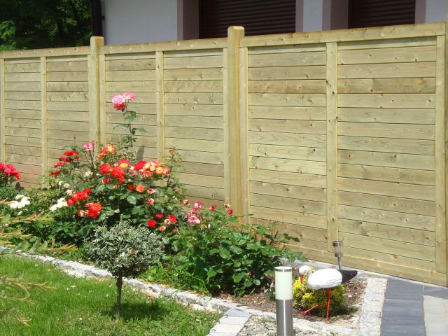 Massivzaun Toskana 180x180cm geschlossen Fichte druckimprgniert
