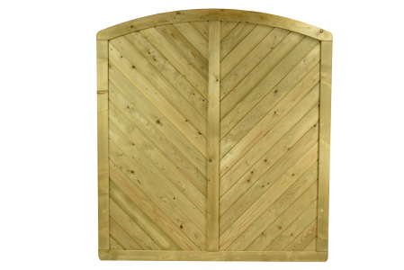 Massivzaun Piemont 180x180-160cm Rundbogen geschlossen aus Fichte druckimprgniert