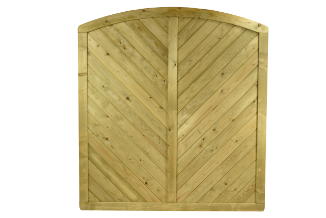 Massivzaun Piemont 180x180-160cm Rundbogen geschlossen aus Fichte druckimprgniert