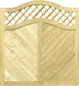 Massivzaun Monaco 180x180-160cm Schweifbogen mit Rankgitter aus Fichte druckimprgniert