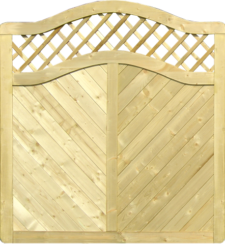Massivzaun Monaco 180x180-160cm Schweifbogen mit Rankgitter aus Fichte druckimprgniert