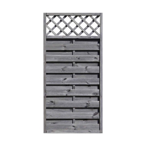 Dichtzaun Mailand 90x180cm Kiefer kdi grau mit Rankgitter