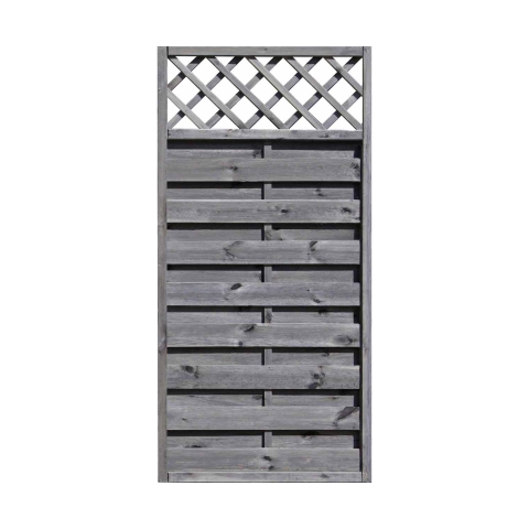 Dichtzaun Mailand 90x180cm Kiefer kdi grau mit Rankgitter