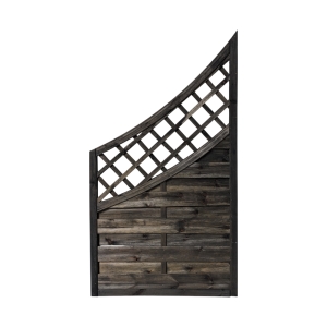 Dichtzaun Mailand Abschluss 90x160-90cm Kiefer kdi Grau mit Rankgitter