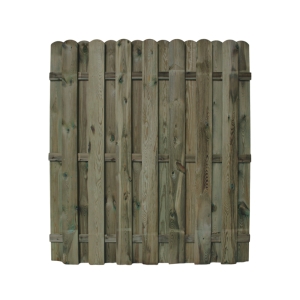 Bohlenzaun Staburo HOCH gerade Kiefer kdi gr&uuml;n 180x200cm