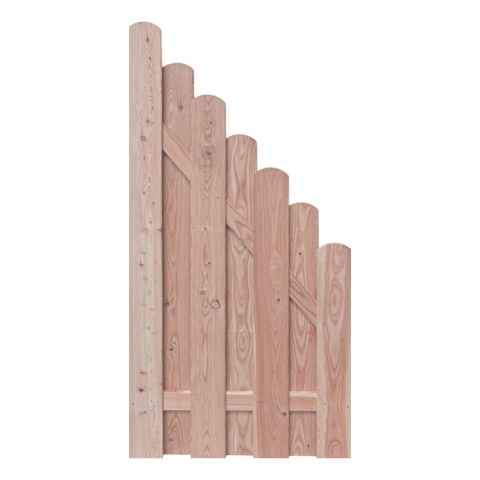 Bohlenzaun Barin Rundkopf L&auml;rche natur Schr&auml;gelement 90x180-90cm