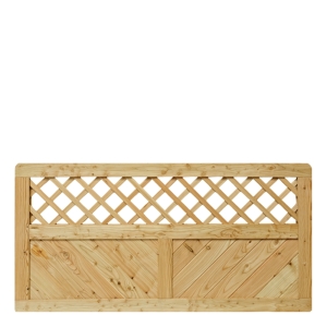Massivzaun Privora 180x90cm mit Gitter L&auml;rche natur