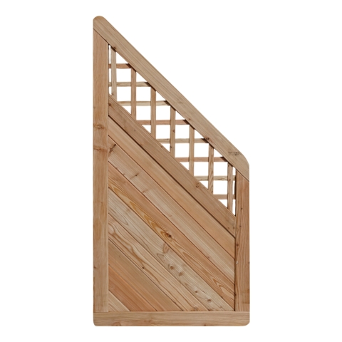 Massivzaun Privora 90x180-90cm mit Gitter L&auml;rche natur