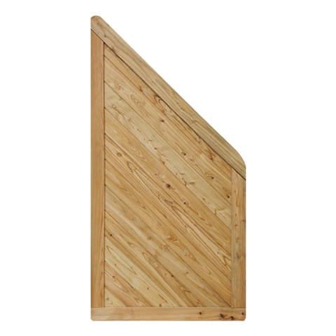 Massivzaun Privora 90x180-90cm geschlossen L&auml;rche natur